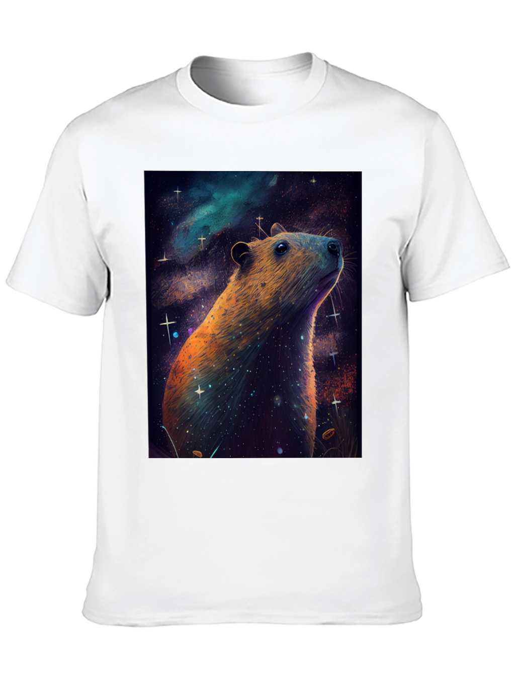 Cosmic Capybara T-Shirt -  Unique Space Art Tee