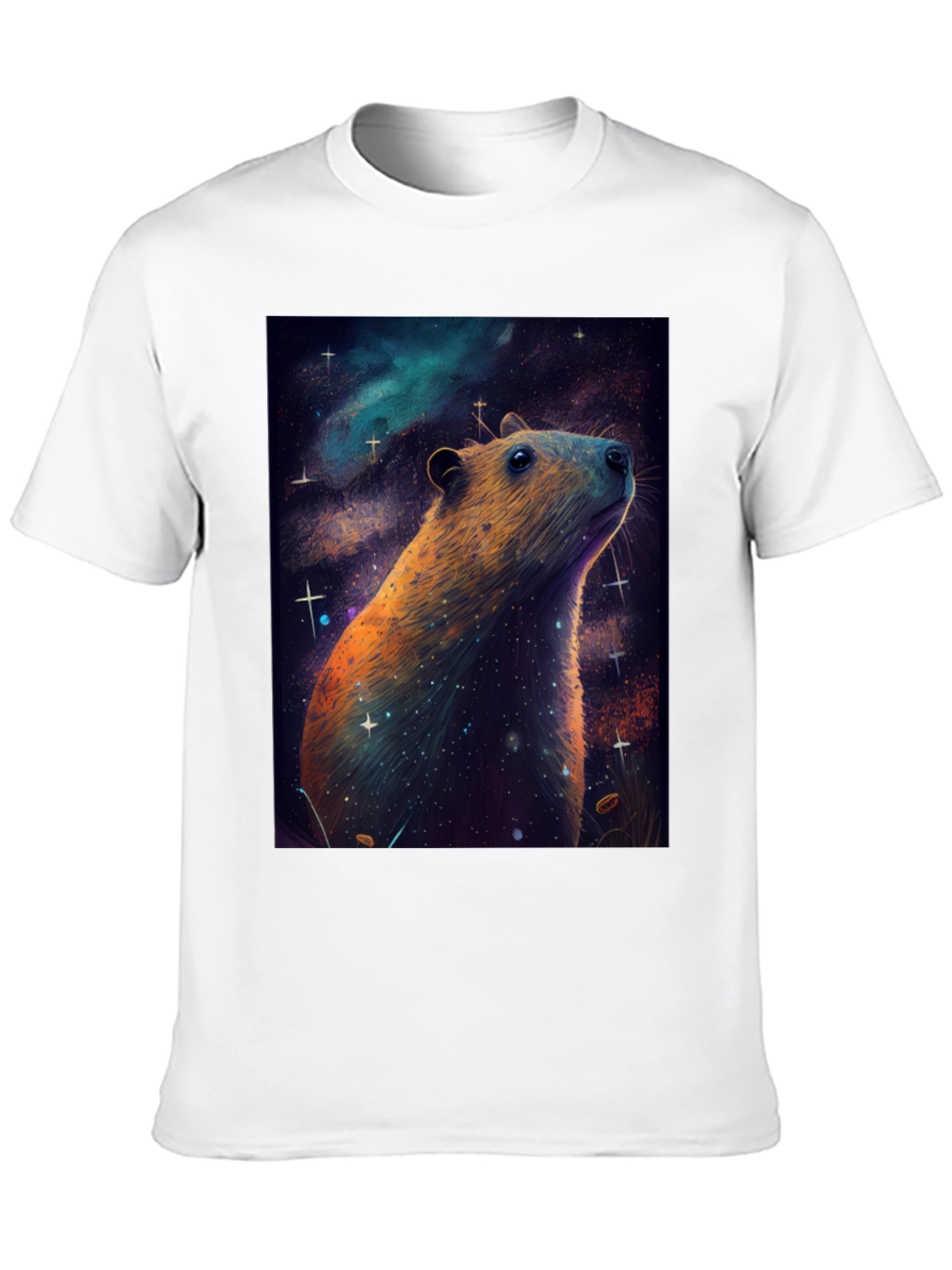 Cosmic Capybara T-Shirt -  Unique Space Art Tee
