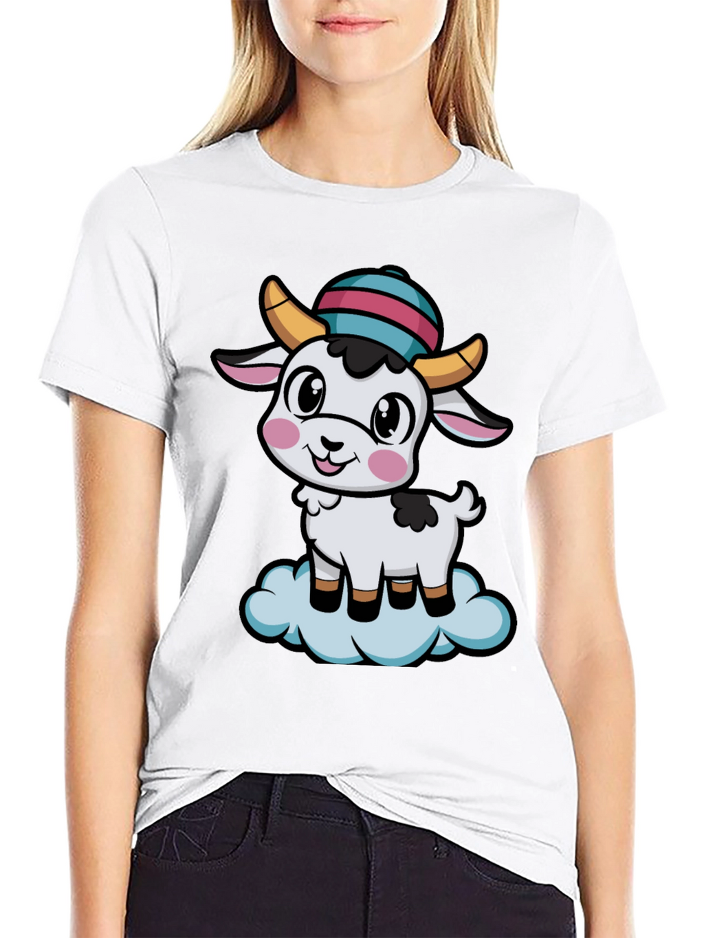 Cute Goat Cartoon T-Shirt