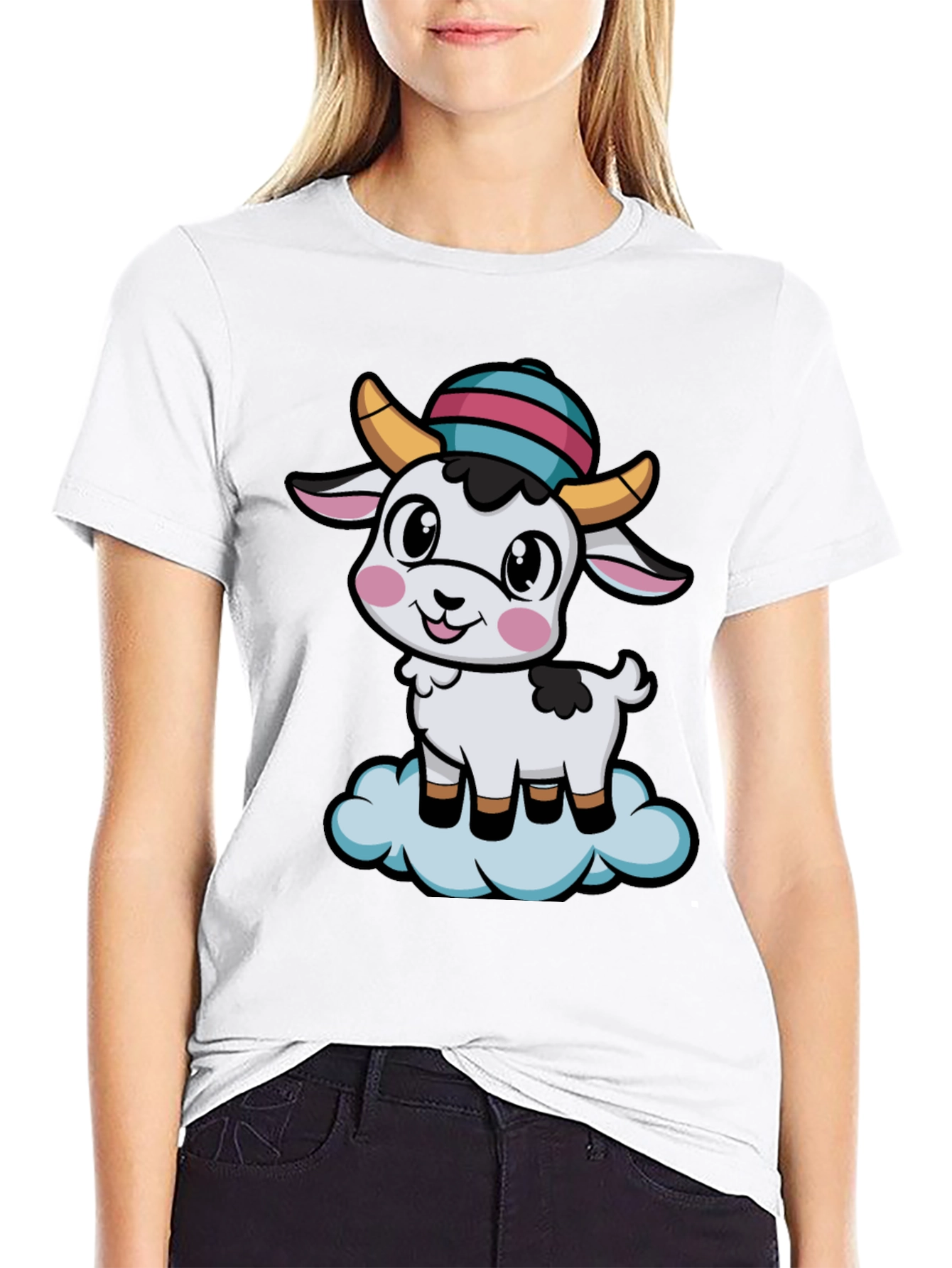 Cute Goat Cartoon T-Shirt