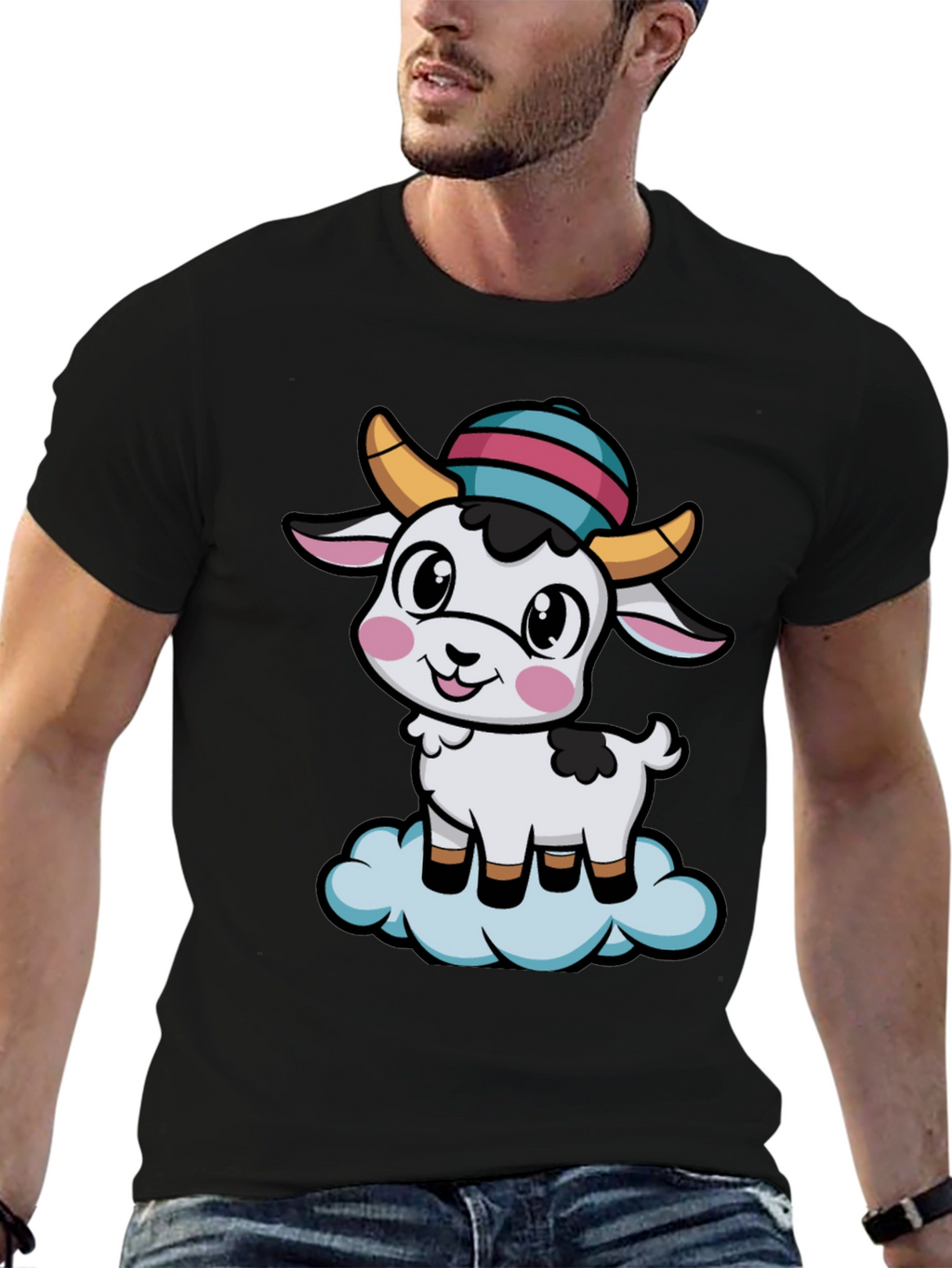 Cute Goat Cartoon T-Shirt