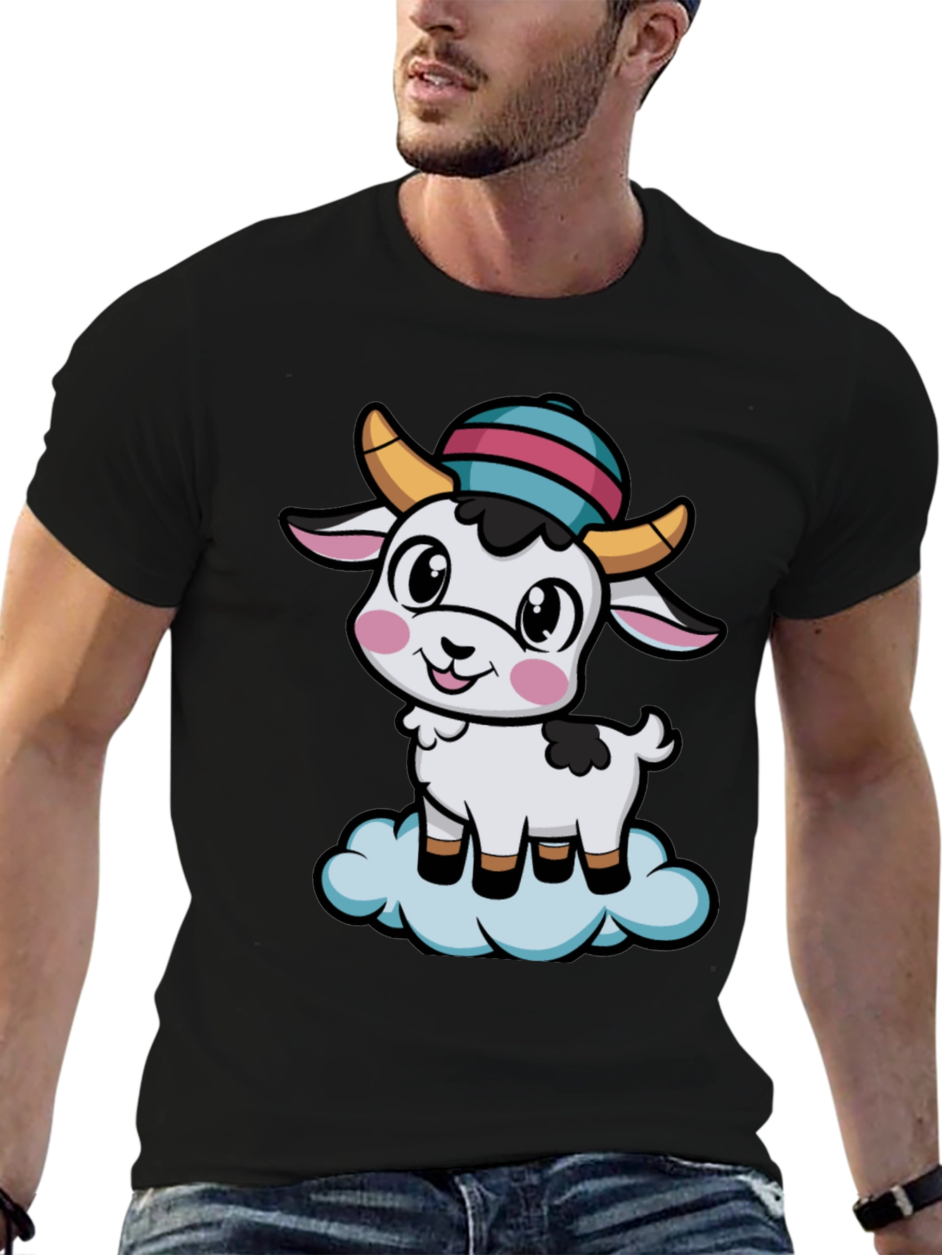Cute Goat Cartoon T-Shirt