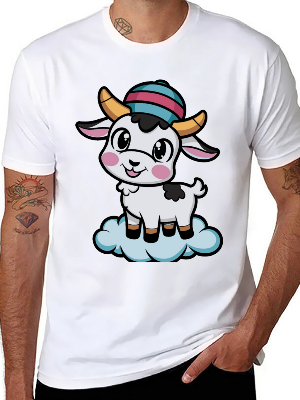 Cute Goat Cartoon T-Shirt