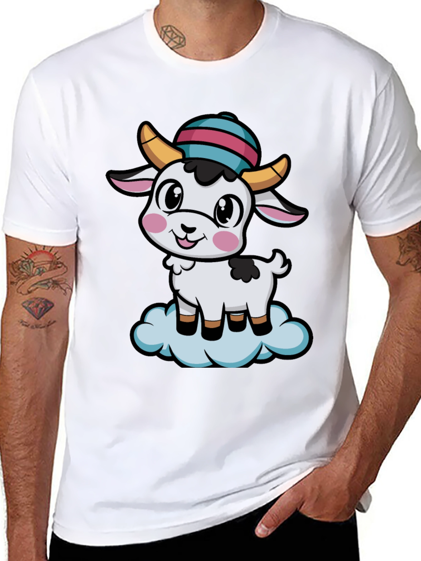 Cute Goat Cartoon T-Shirt