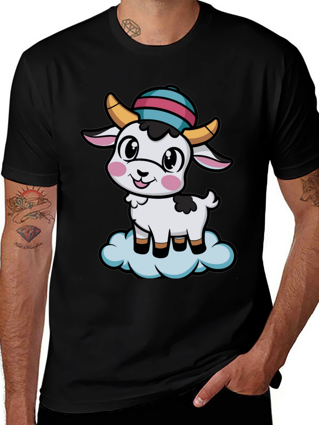 Cute Goat Cartoon T-Shirt