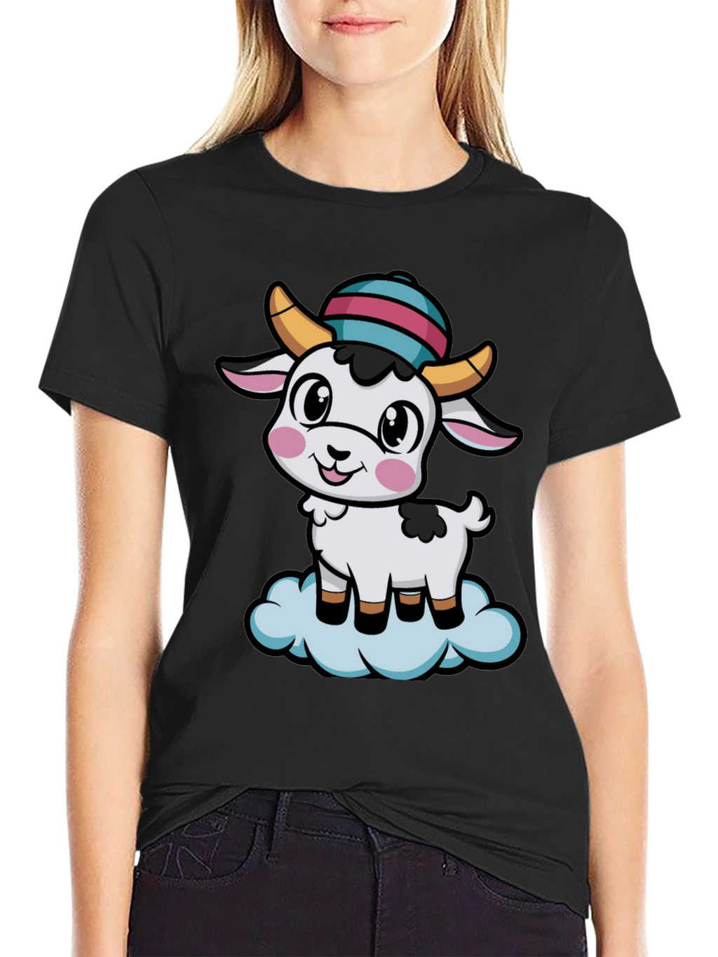 Cute Goat Cartoon T-Shirt