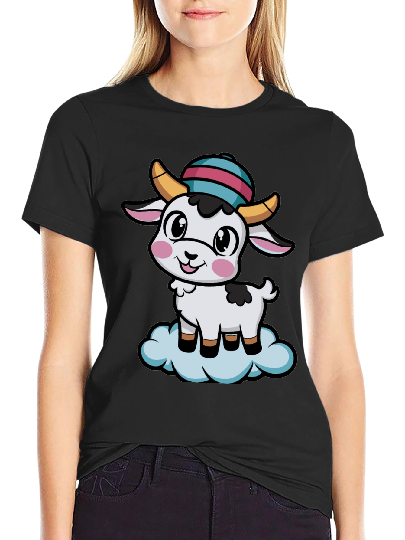 Cute Goat Cartoon T-Shirt