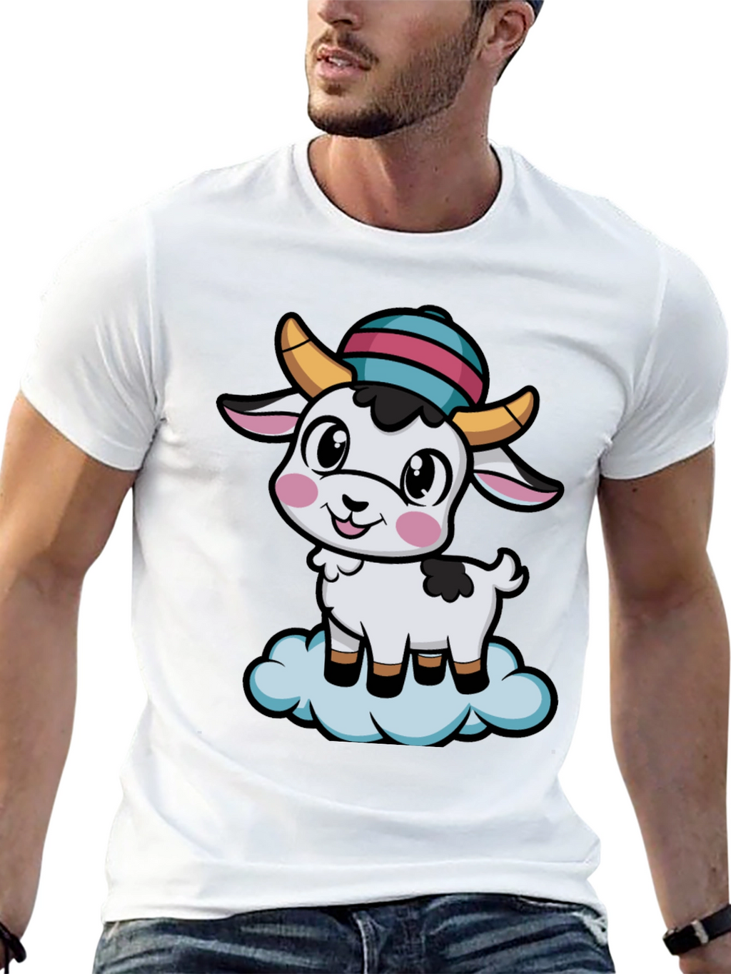 Cute Goat Cartoon T-Shirt