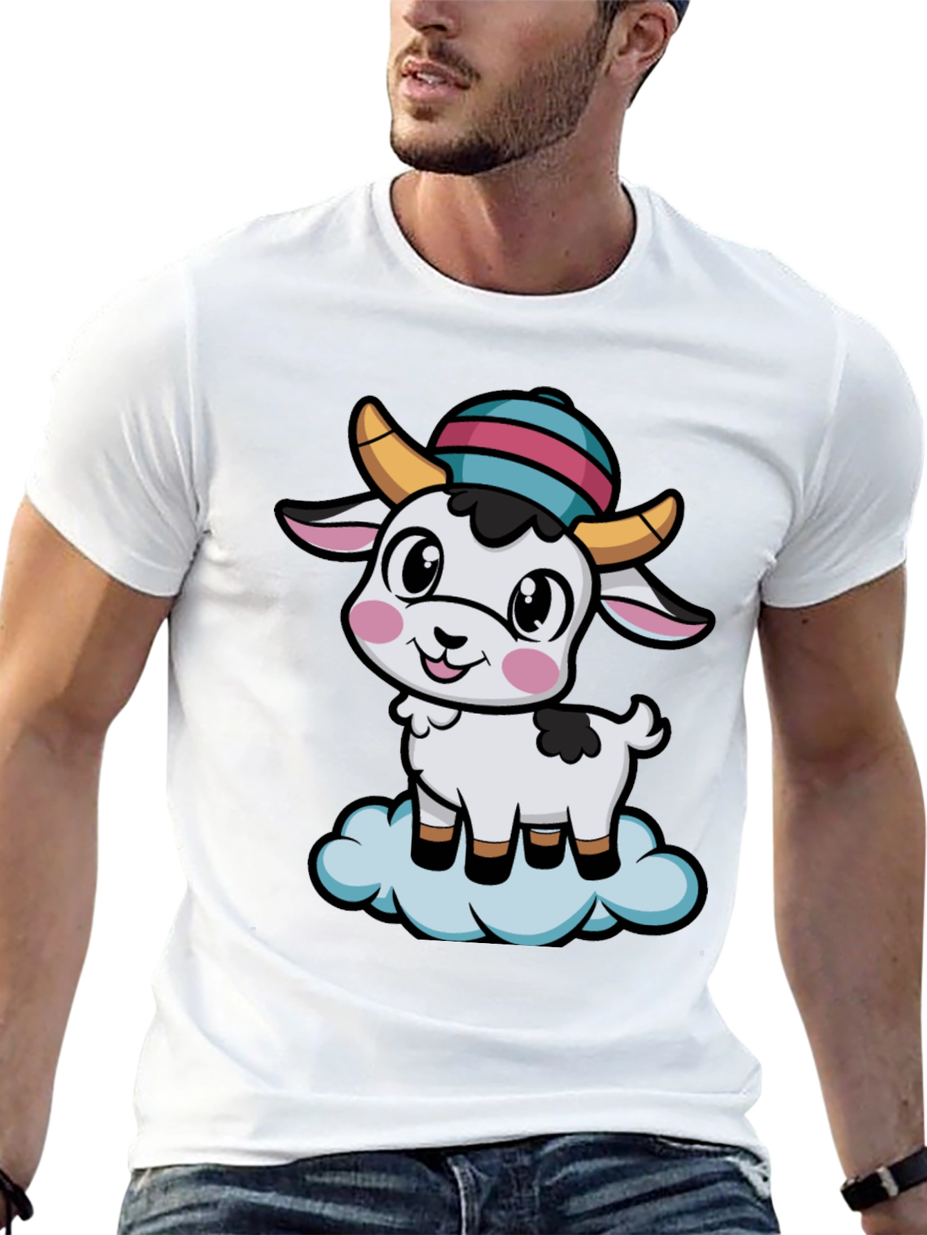 Cute Goat Cartoon T-Shirt