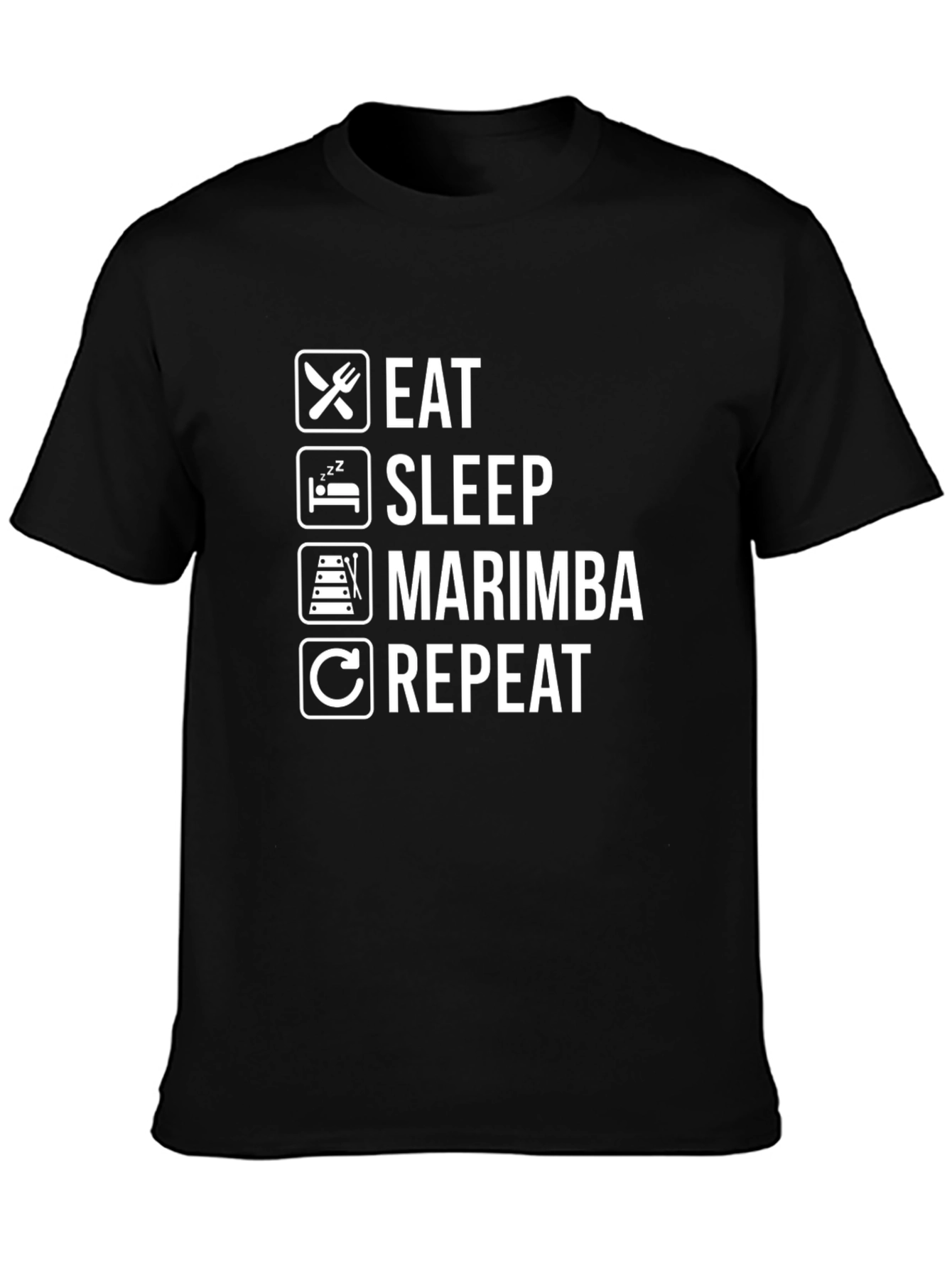 Eat Sleep Marimba Repeat T-Shirt - Musicians Daily Grind