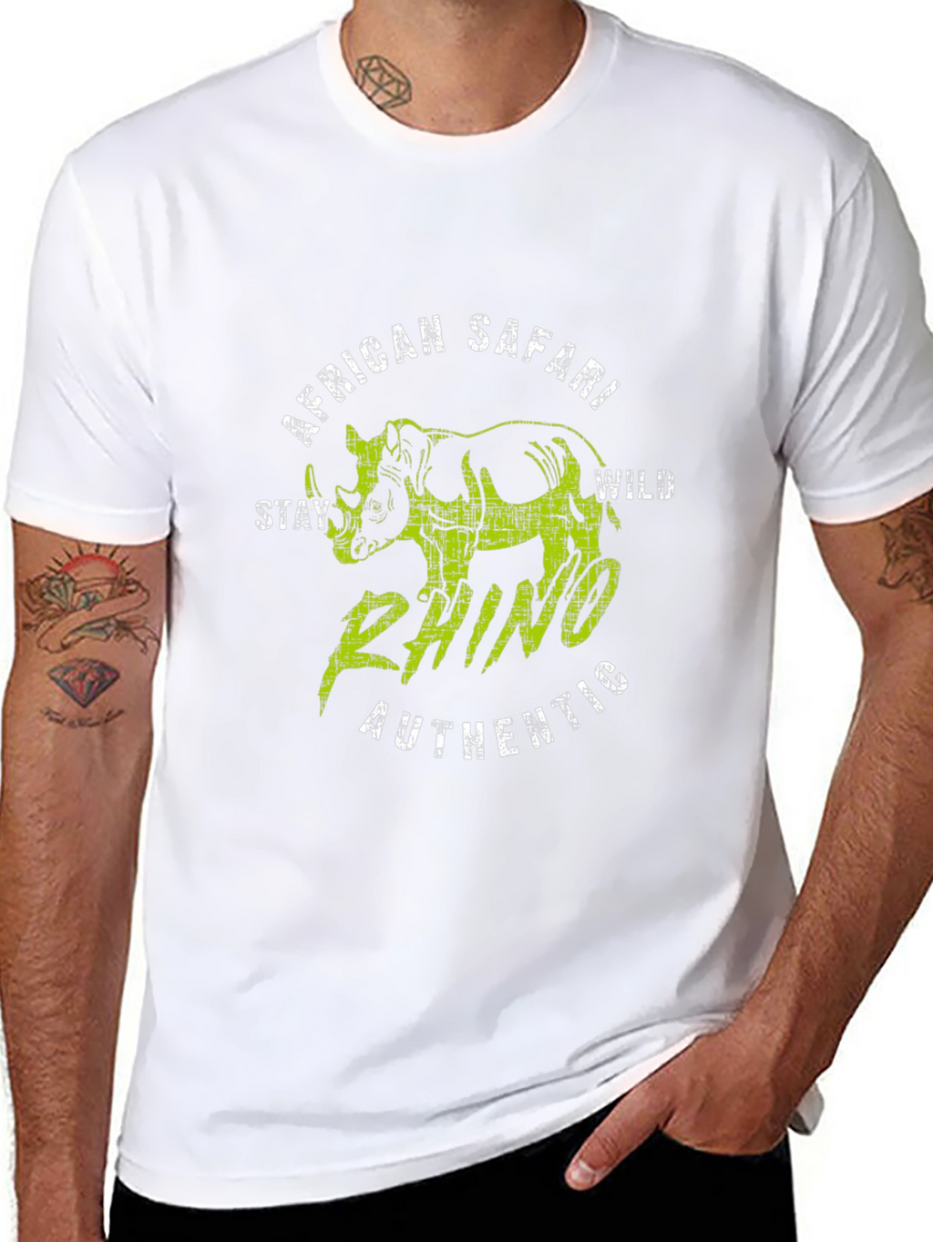 African Safari Rhino Graphic T-Shirt - Stay Wild
