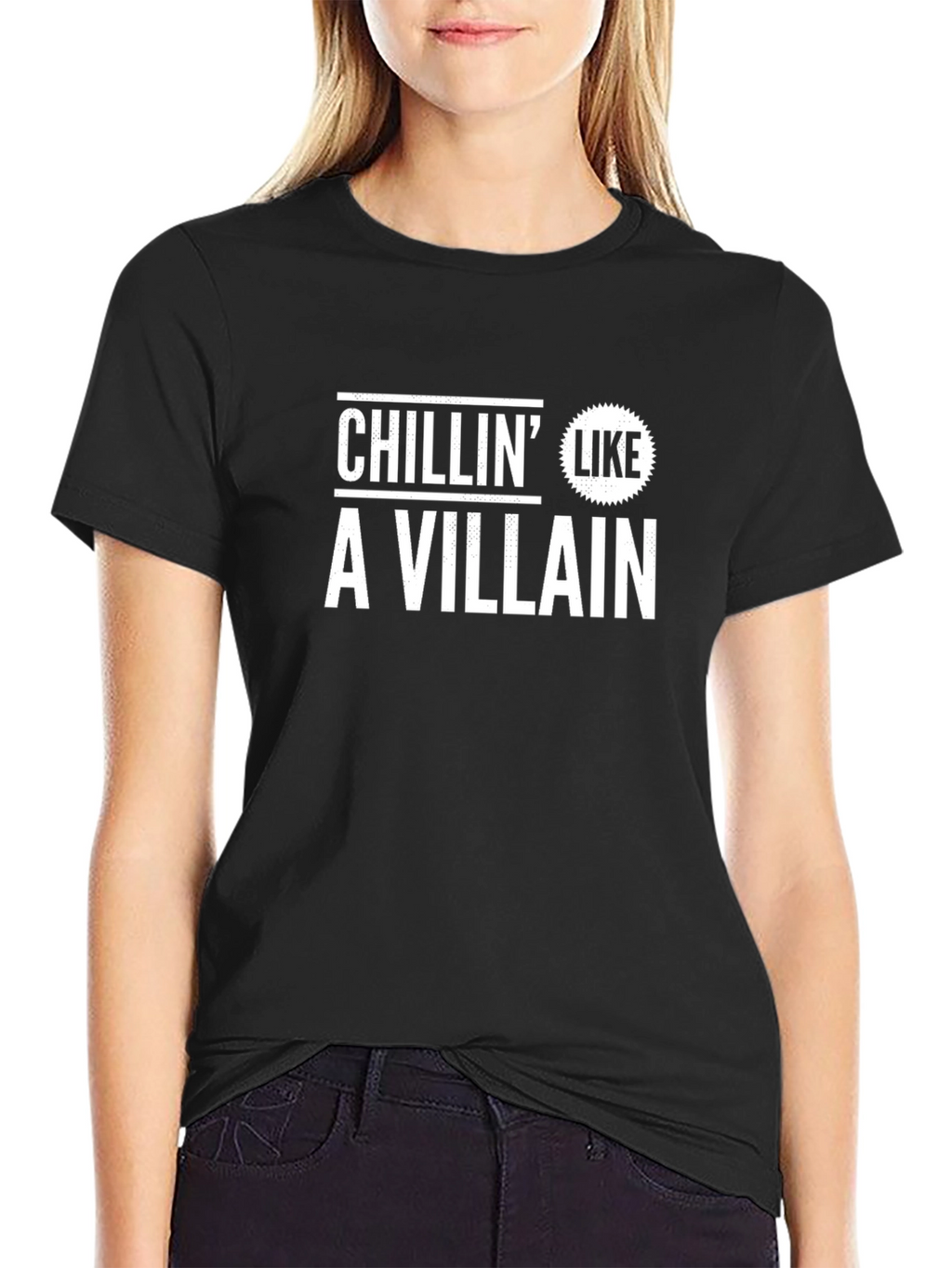 Chillin Like A Villain Black Graphic T-Shirt