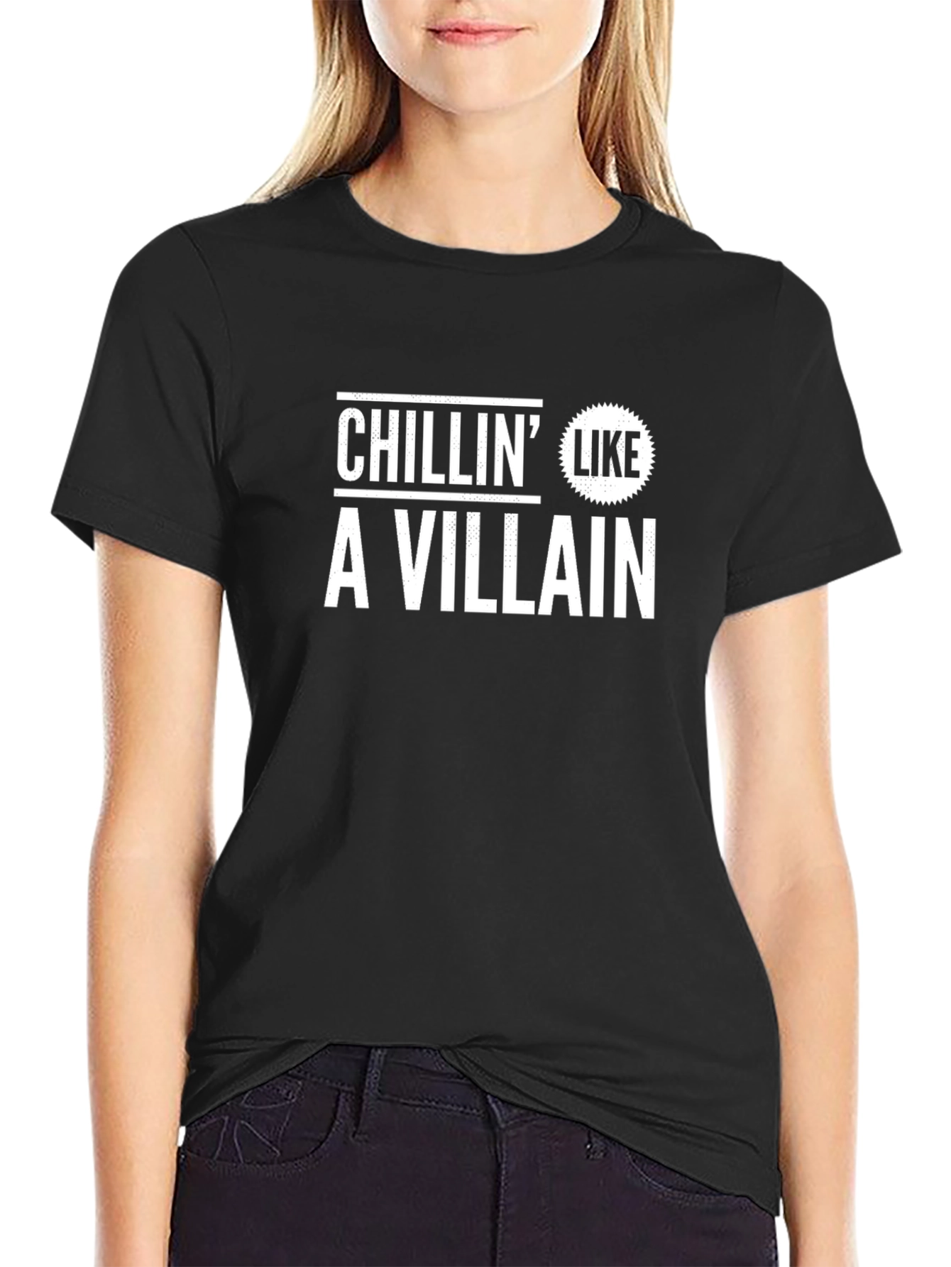 Chillin Like A Villain Black Graphic T-Shirt