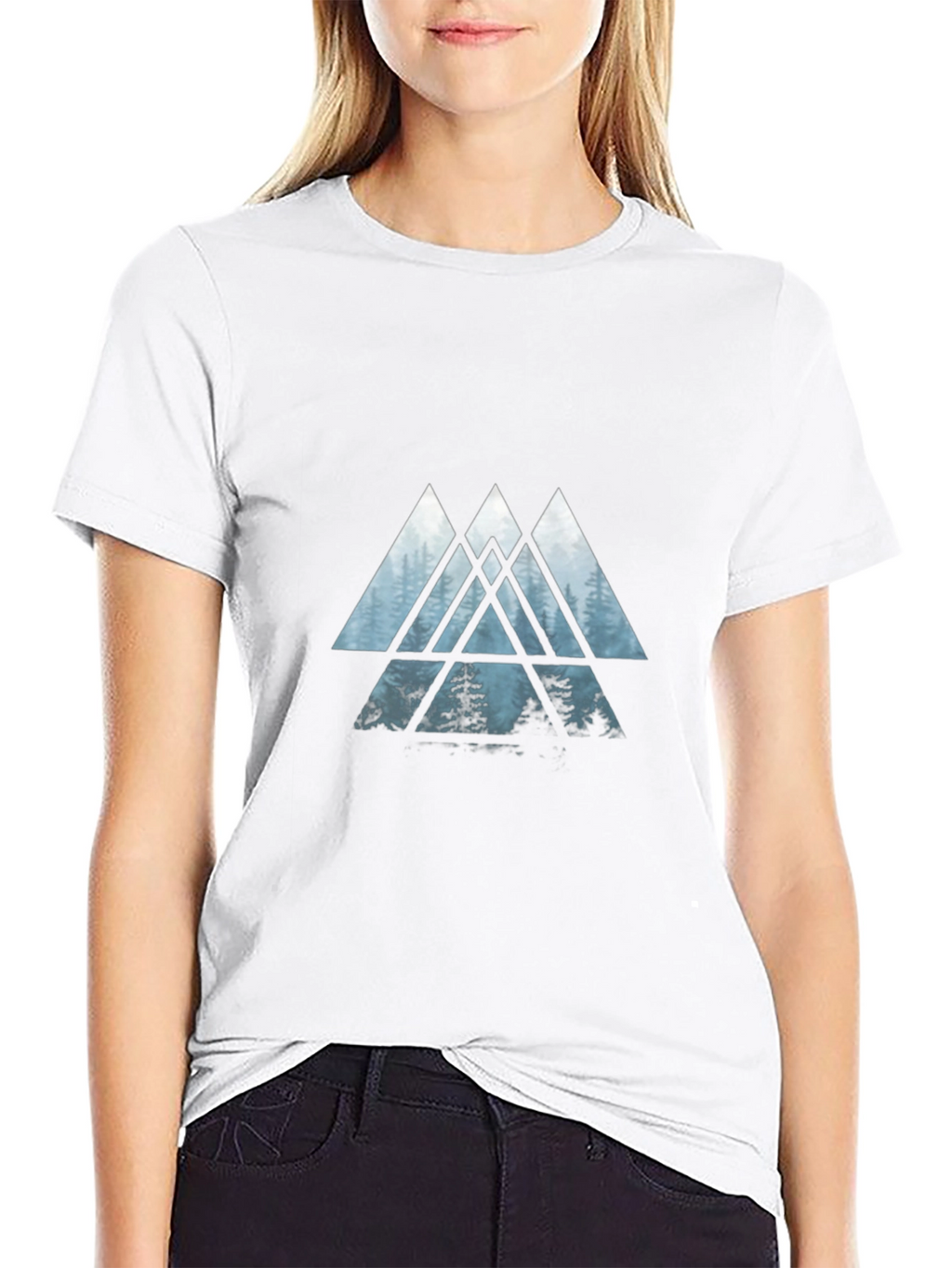 Abstract Forest Triangle Graphic T-Shirt