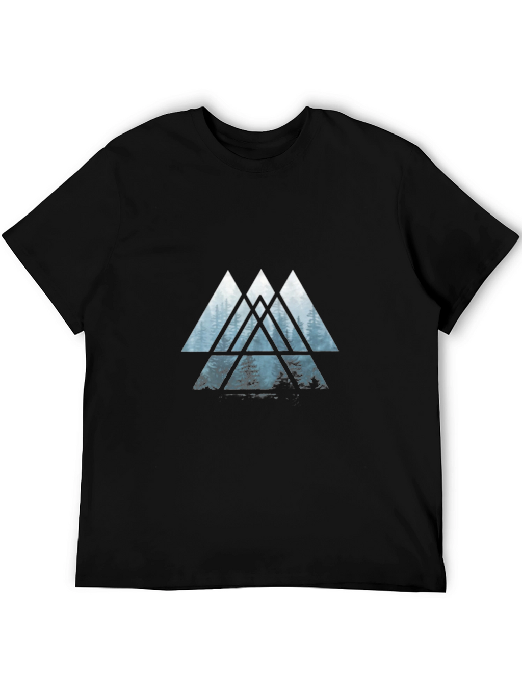 Abstract Forest Triangle Graphic T-Shirt