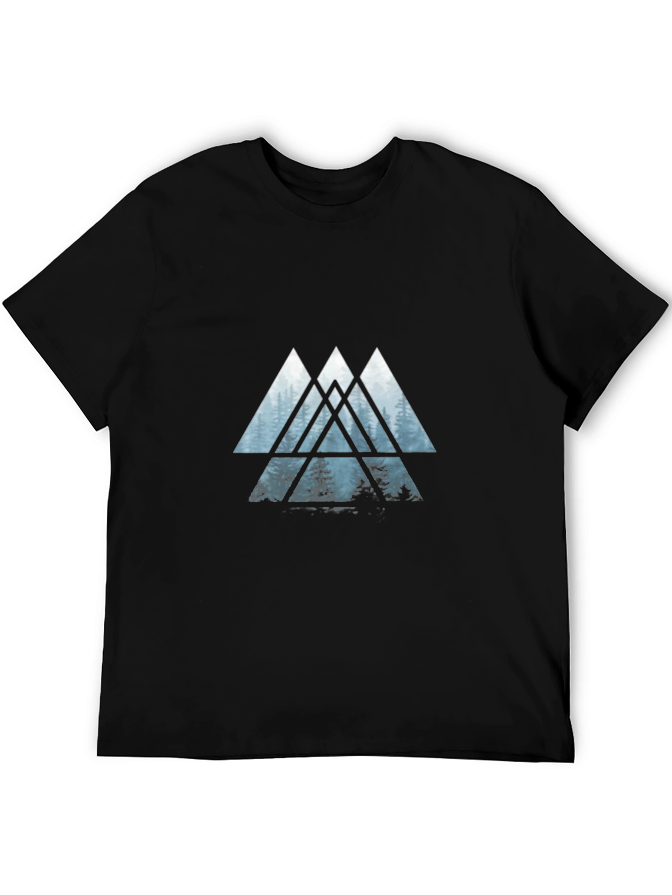 Abstract Forest Triangle Graphic T-Shirt