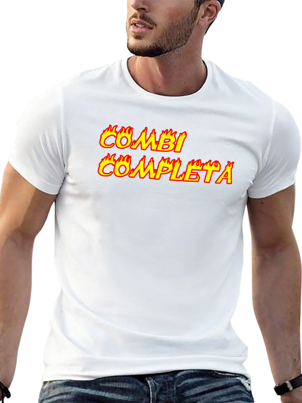 Combi Completa Flaming Text Black Tee