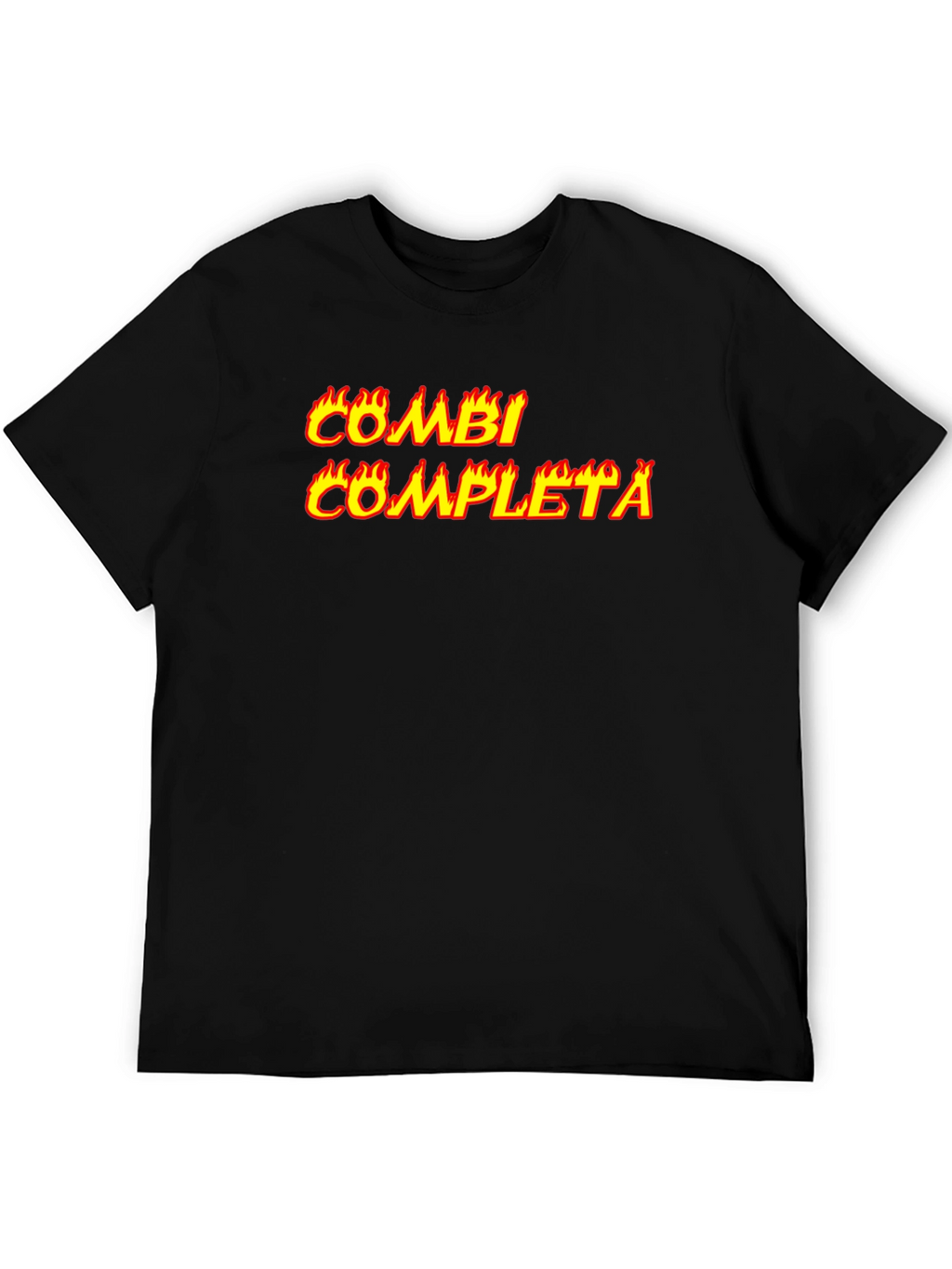 Combi Completa Flaming Text Black Tee