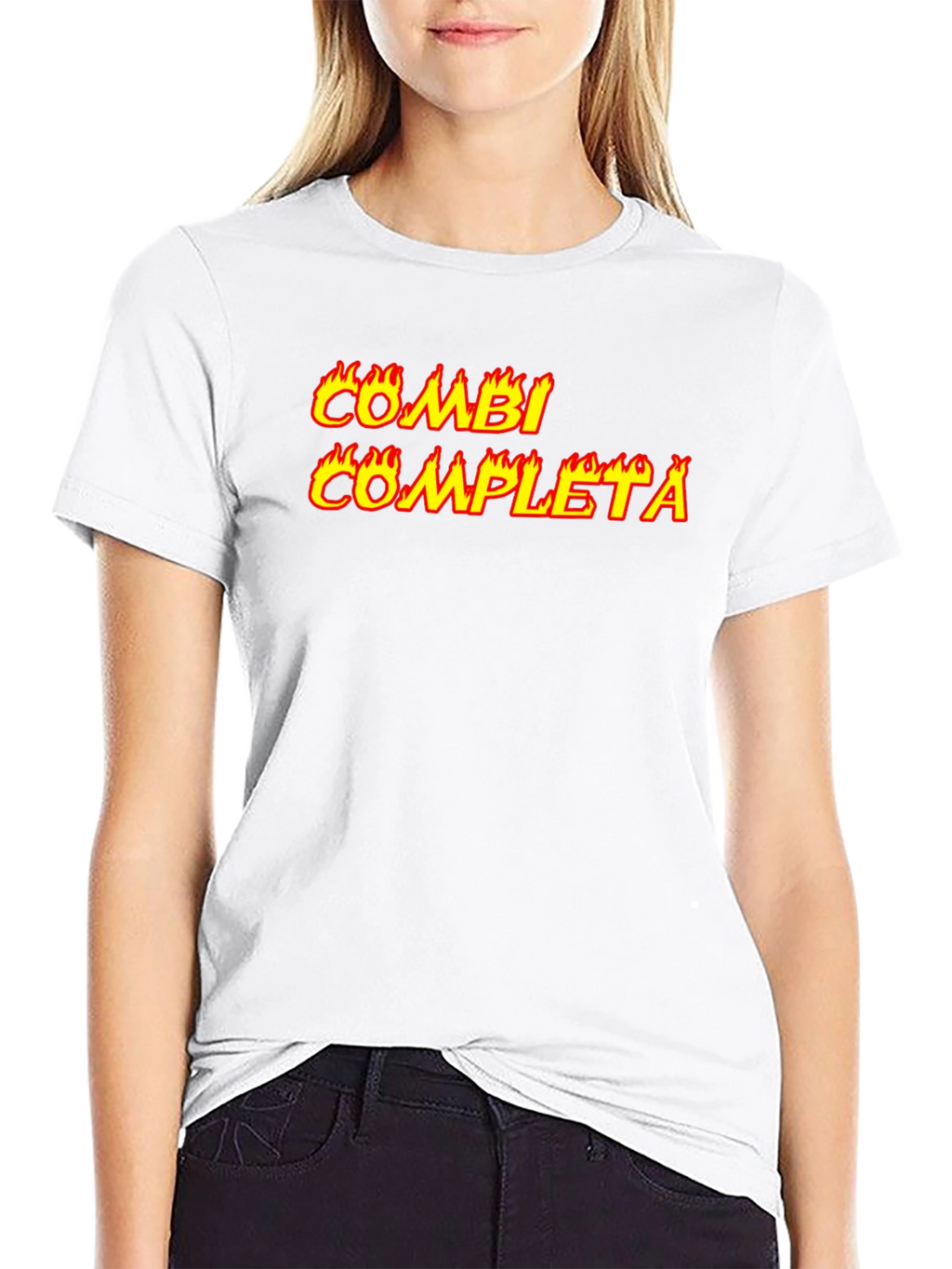 Combi Completa Flaming Text Black Tee