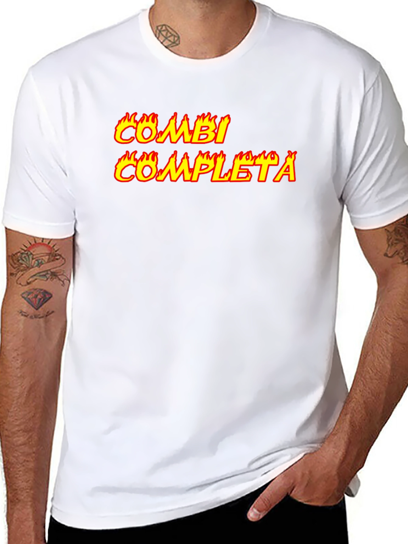 Combi Completa Flaming Text Black Tee