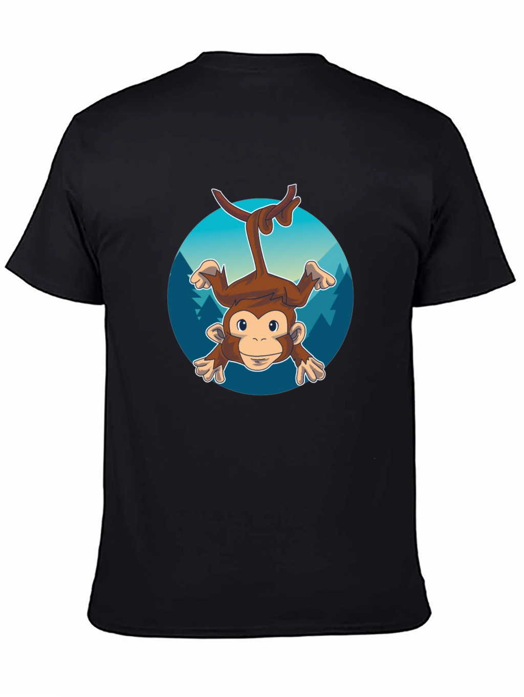 Monkeying Around Mens Black Graphic Tee