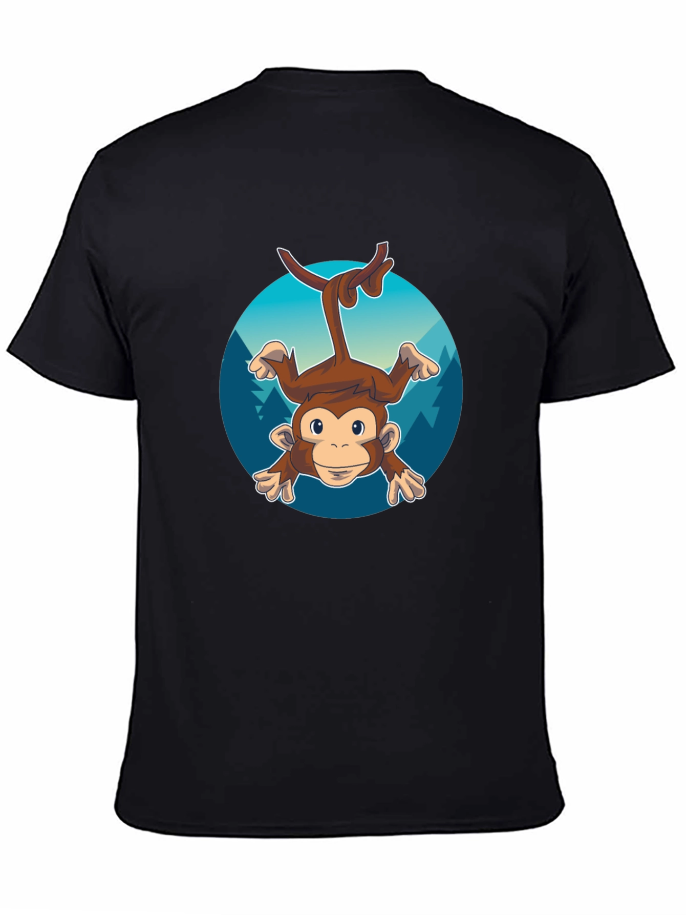 Monkeying Around Mens Black Graphic Tee