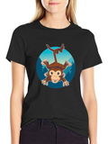 Monkeying Around Mens Black Graphic Tee