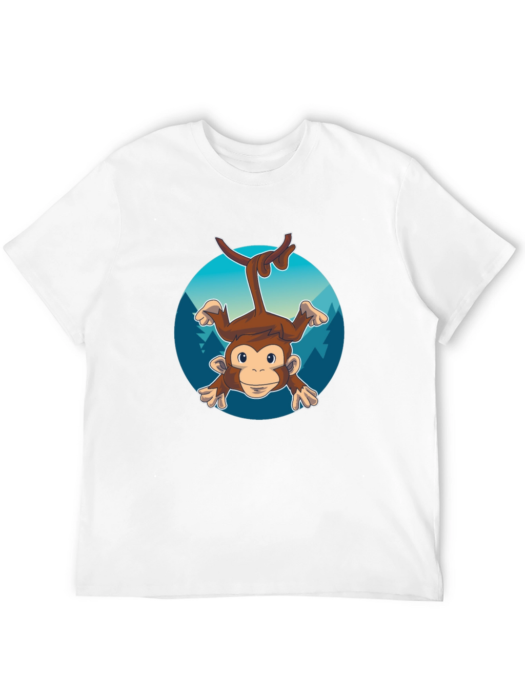 Monkeying Around Mens Black Graphic Tee