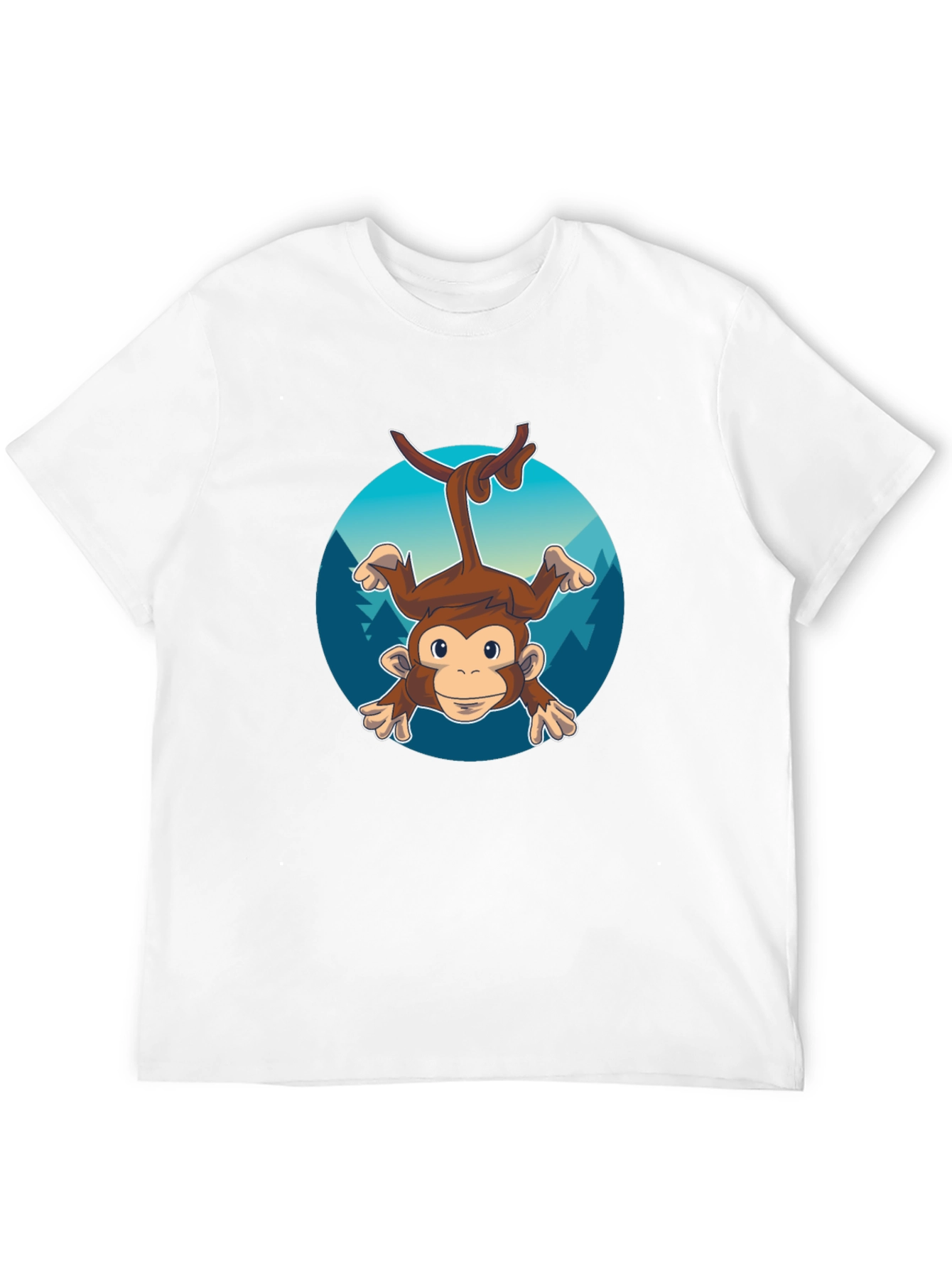 Monkeying Around Mens Black Graphic Tee