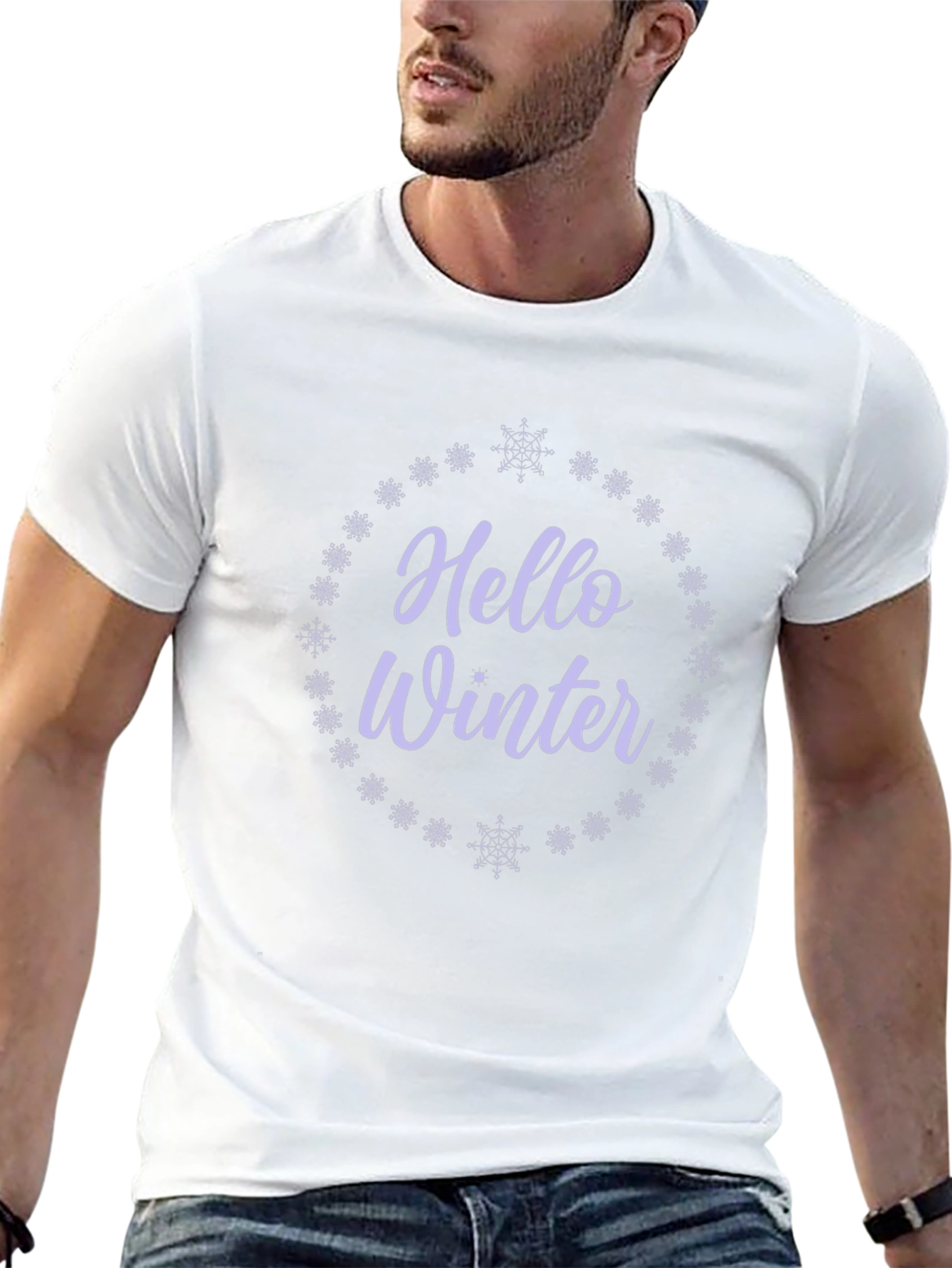 Hello Winter Graphic Tee - Black