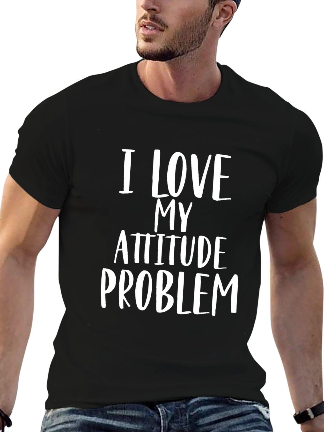 I Love My Attitude Problem Black T-Shirt