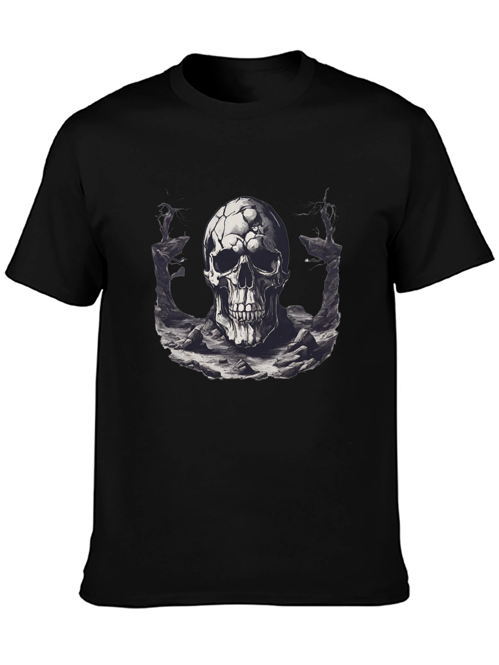 Skull Graphic Black T-Shirt - Edgy Style