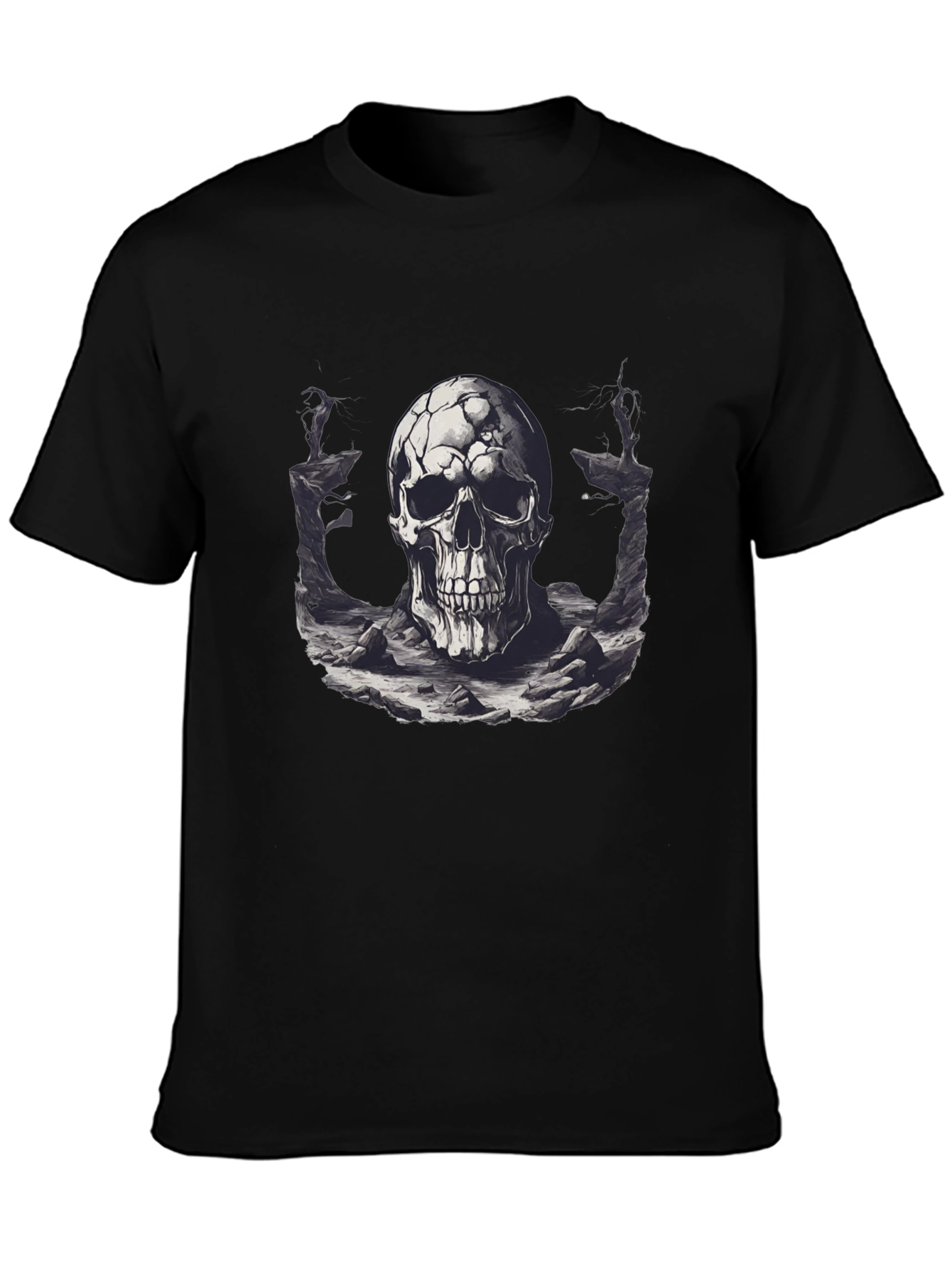 Skull Graphic Black T-Shirt - Edgy Style