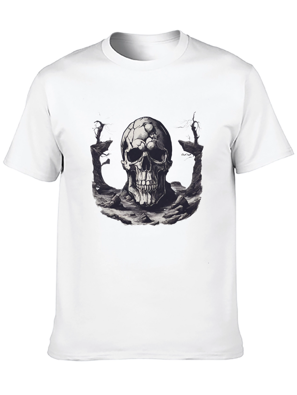 Skull Graphic Black T-Shirt - Edgy Style
