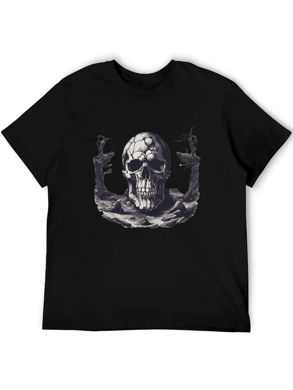 Skull Graphic Black T-Shirt - Edgy Style