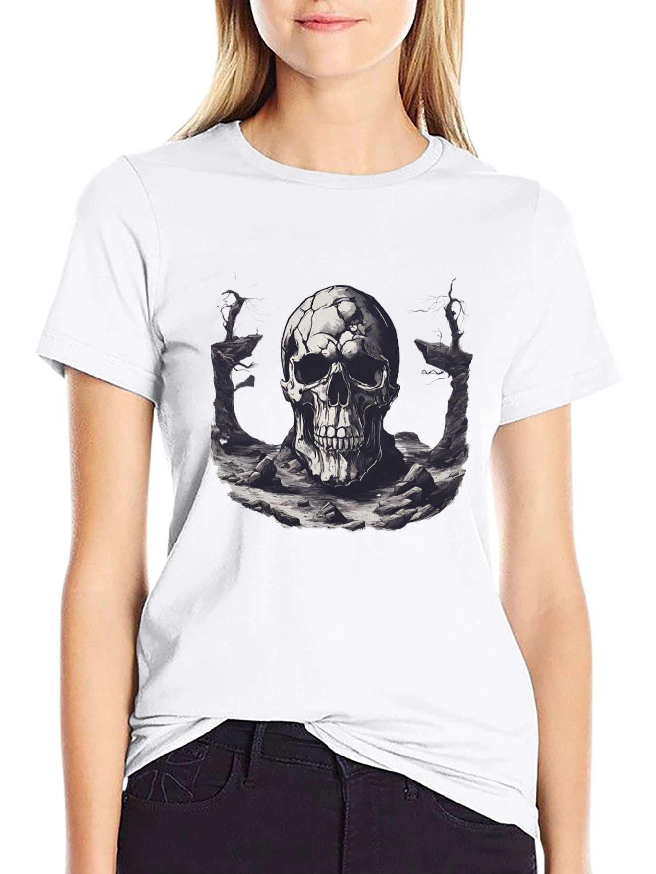 Skull Graphic Black T-Shirt - Edgy Style