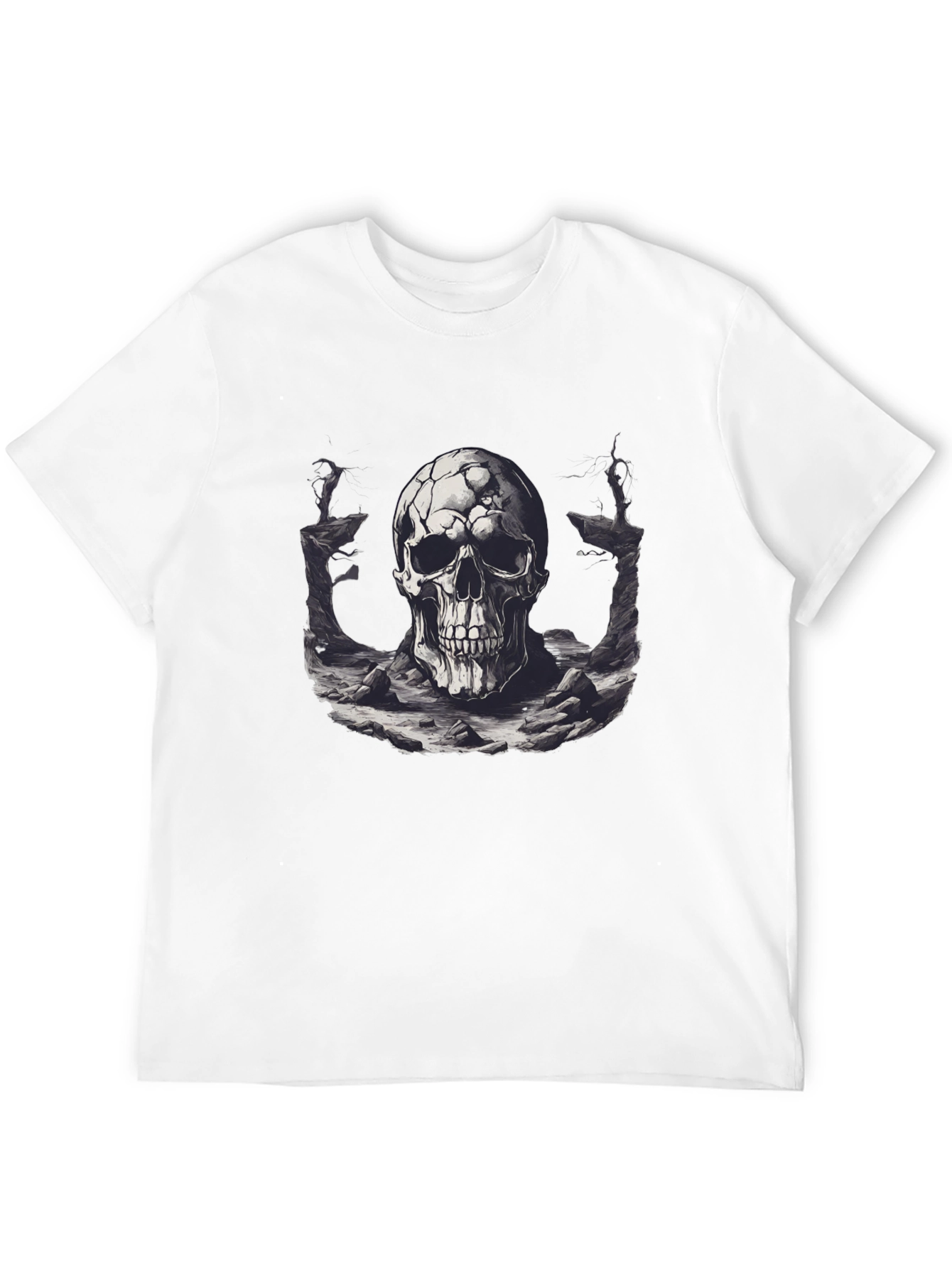 Skull Graphic Black T-Shirt - Edgy Style
