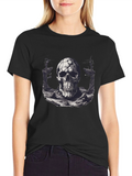 Skull Graphic Black T-Shirt - Edgy Style