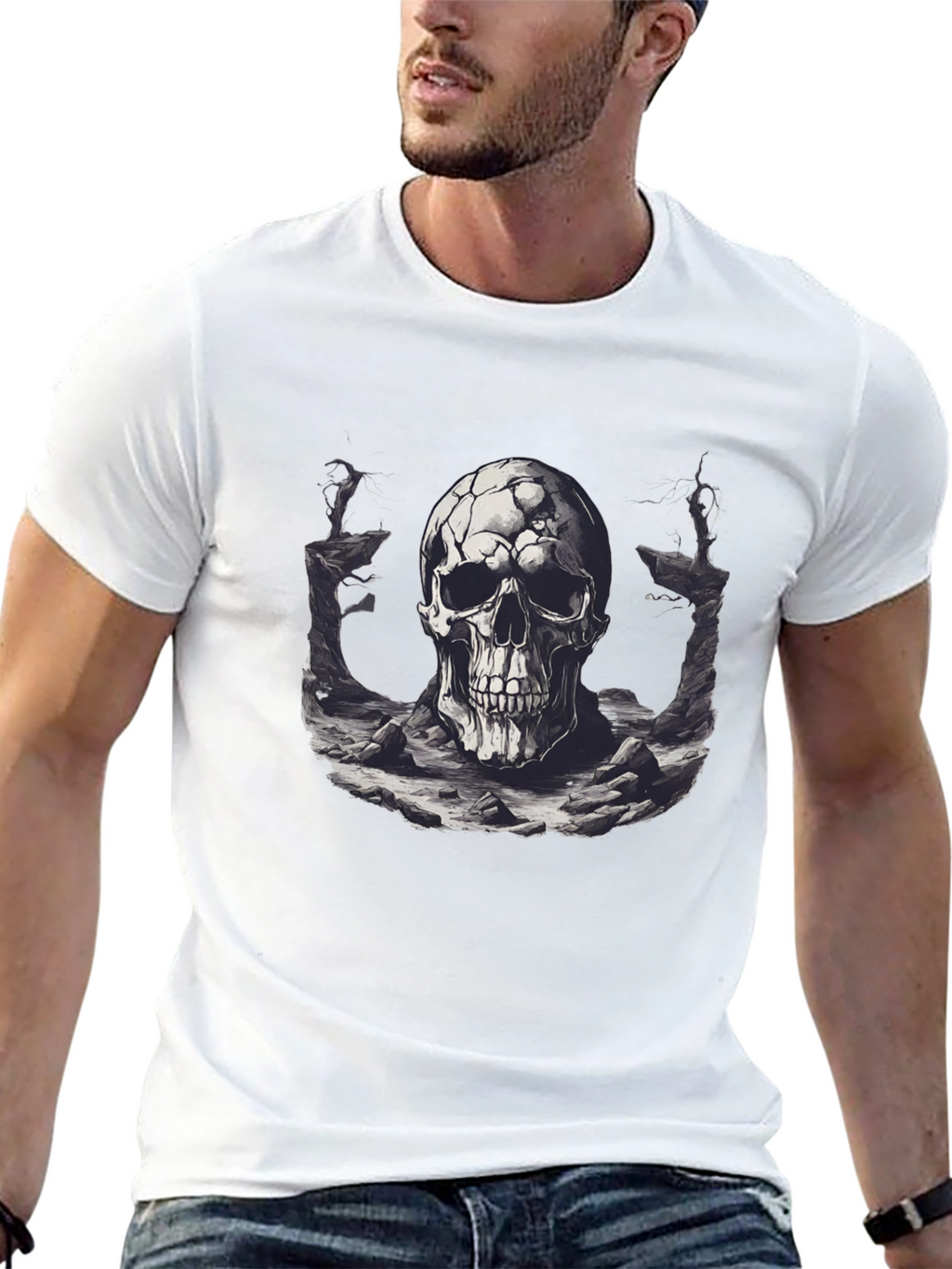 Skull Graphic Black T-Shirt - Edgy Style
