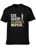 Eat Sleep Clarinet Repeat Black T-Shirt