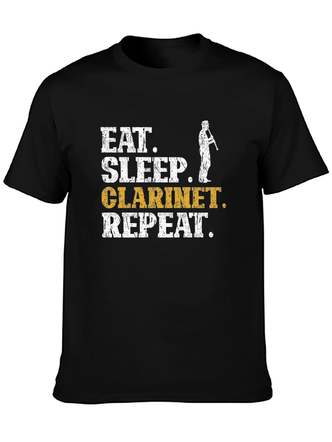 Eat Sleep Clarinet Repeat Black T-Shirt