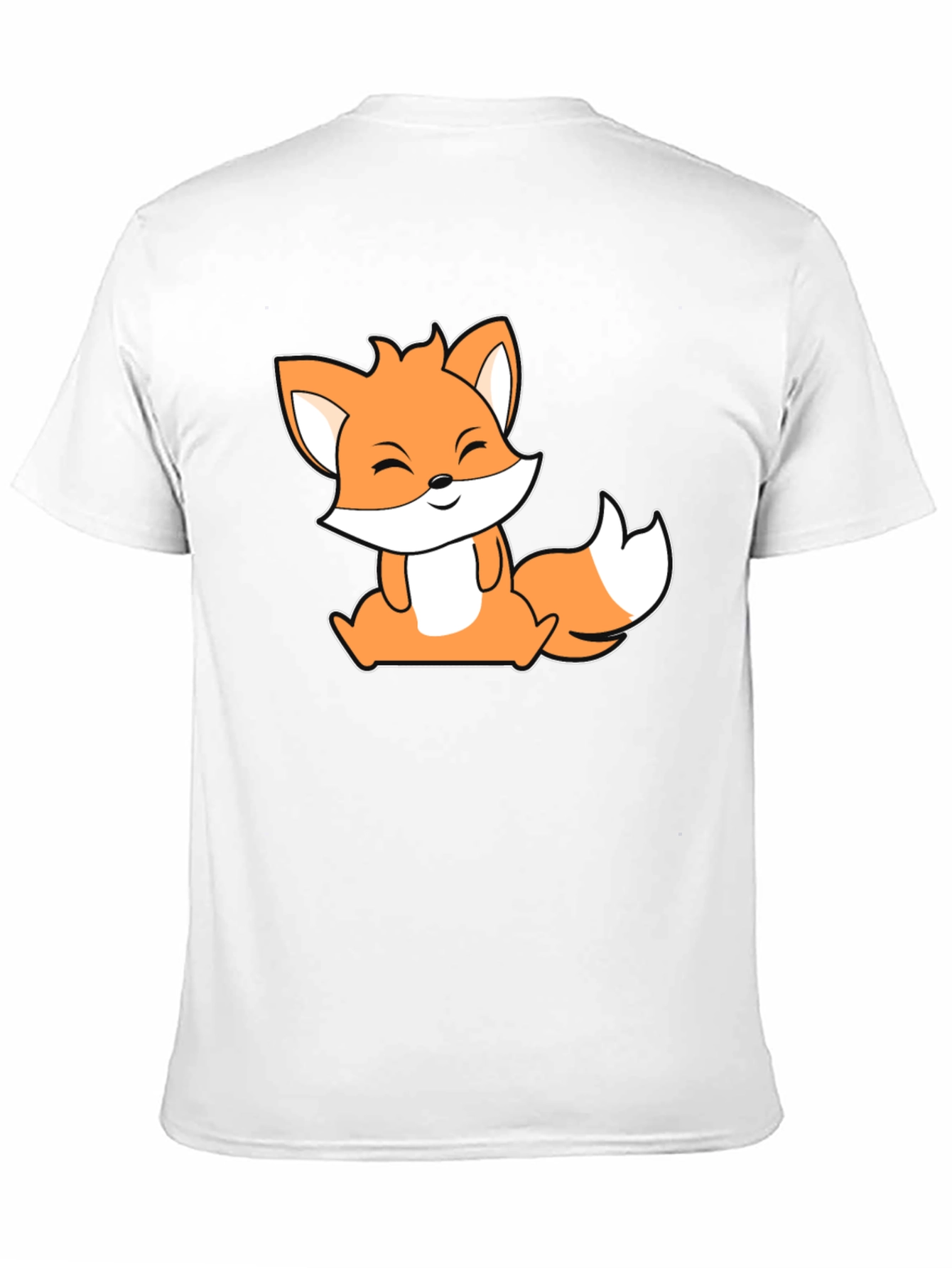 Cute Fox Graphic Black T-Shirt