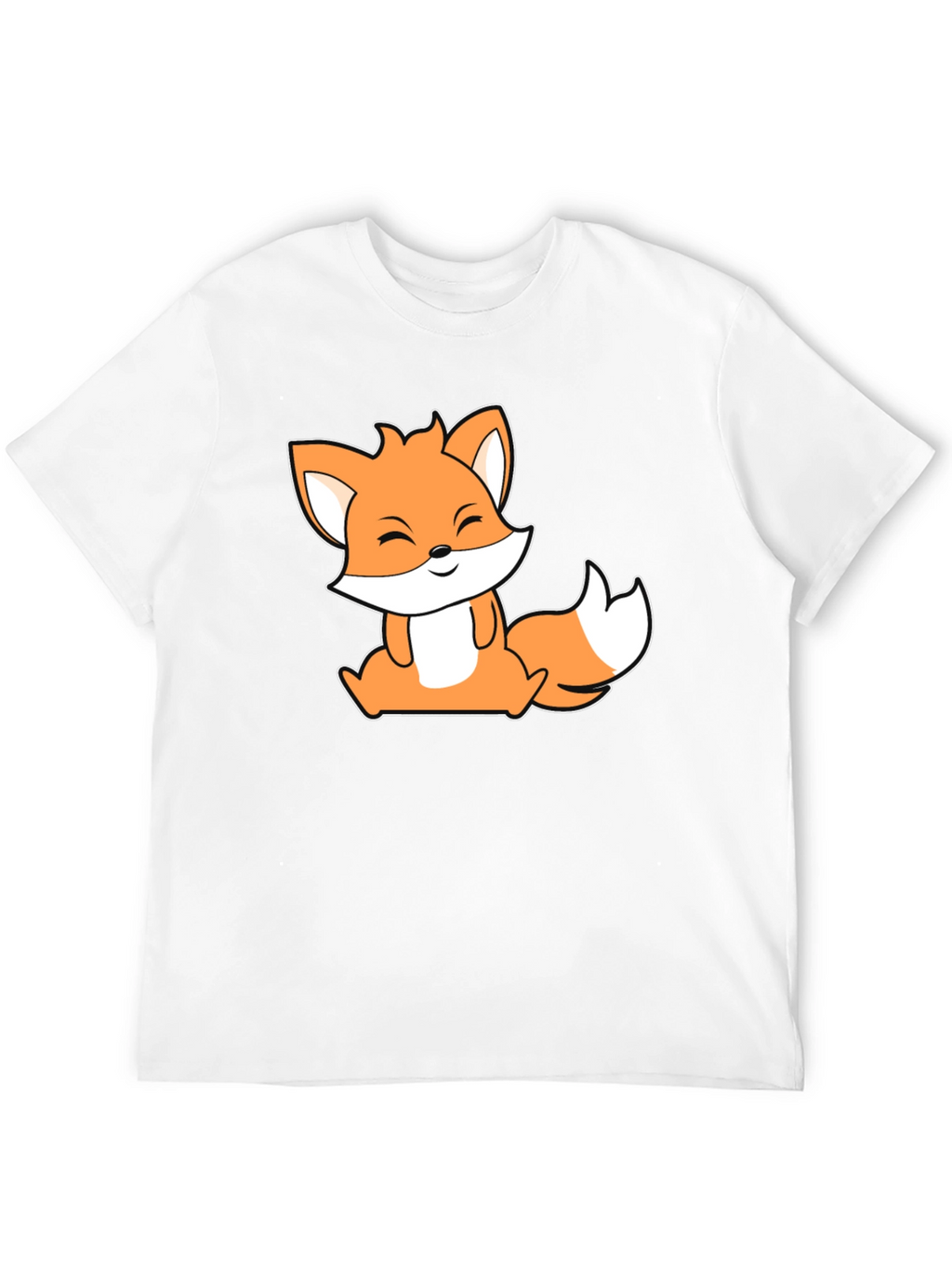 Cute Fox Graphic Black T-Shirt