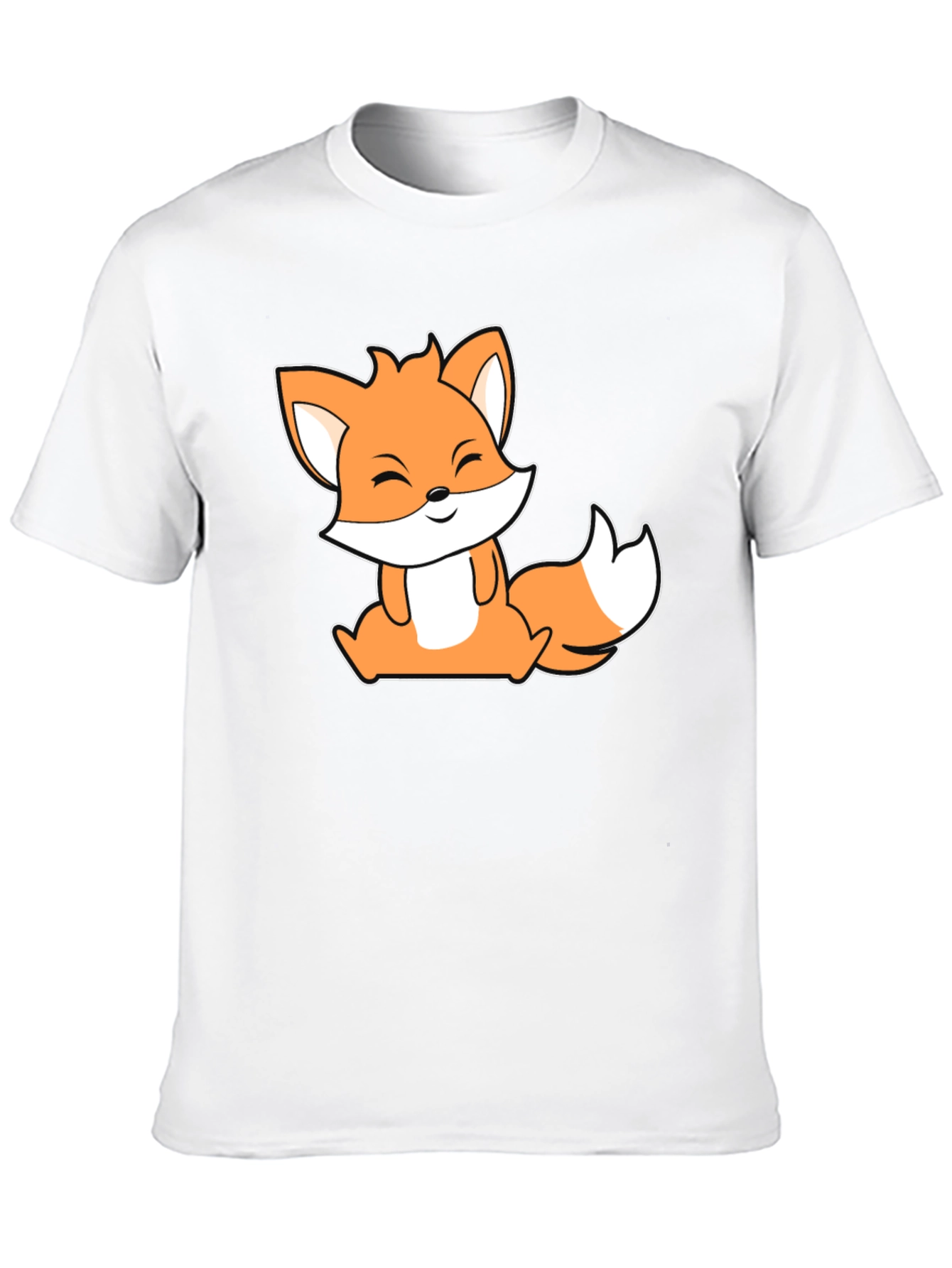 Cute Fox Graphic Black T-Shirt