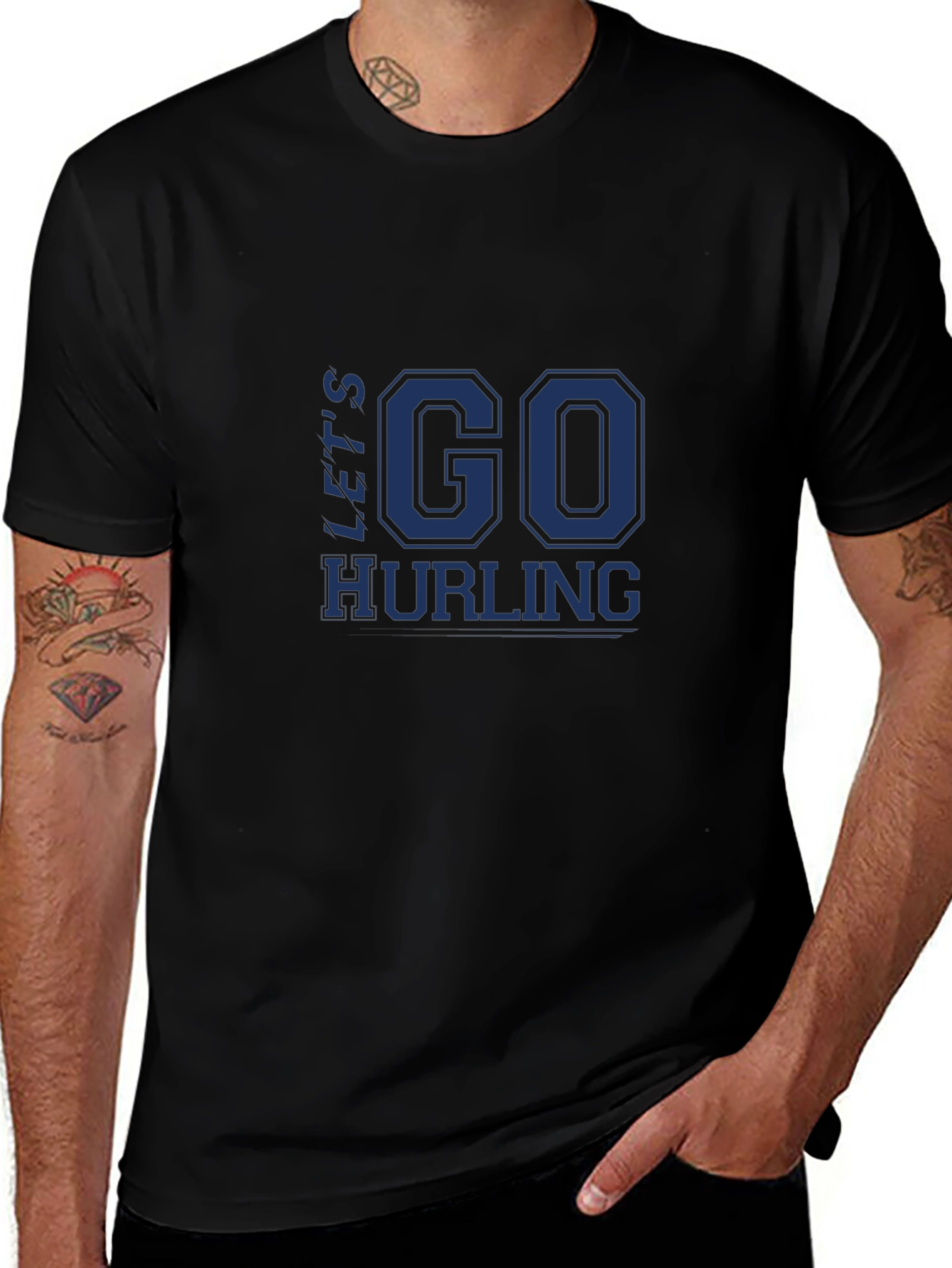 Lets Go Hurling Black T-Shirt