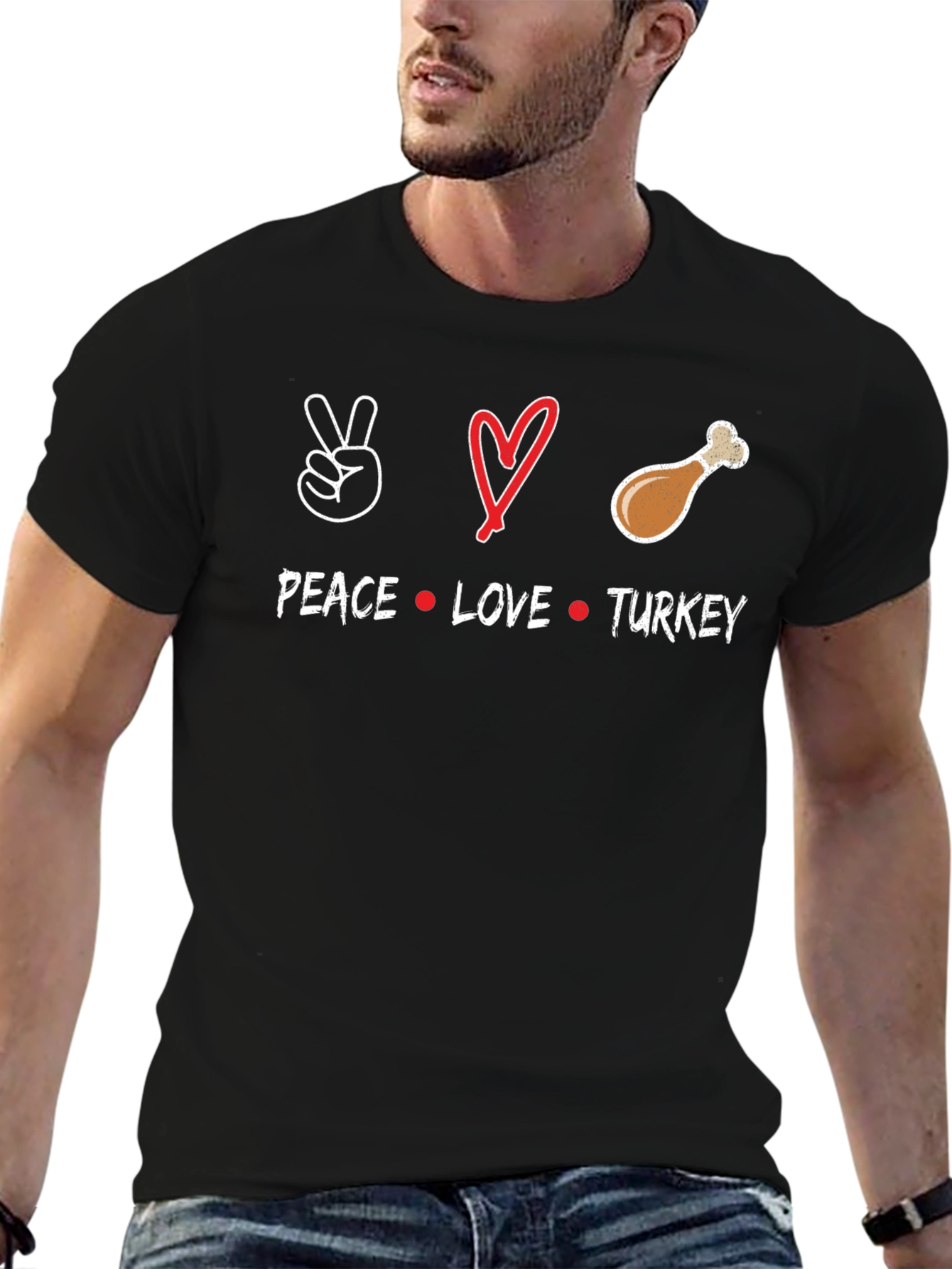 Peace Love Turkey Thanksgiving T-Shirt