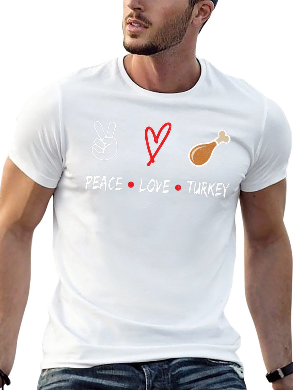 Peace Love Turkey Thanksgiving T-Shirt