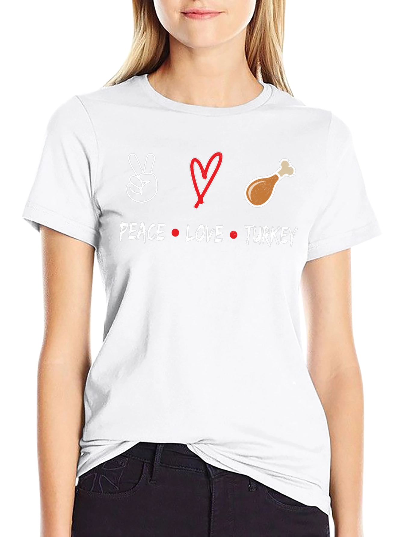 Peace Love Turkey Thanksgiving T-Shirt