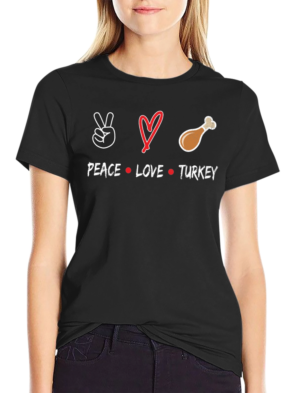 Peace Love Turkey Thanksgiving T-Shirt