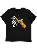 Saxophone Music T-Shirt - Musical Clef Design